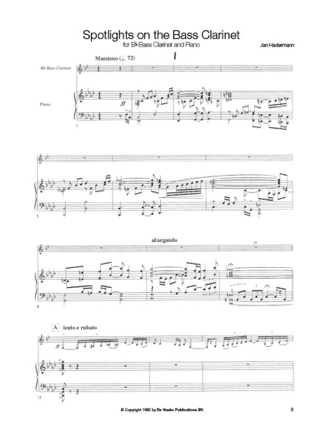 Spotlights On The Bass Clarinet - Jan Hadermann - Partition
